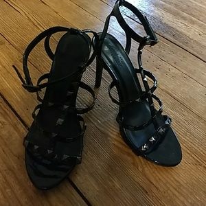 Black studded stiletto heels